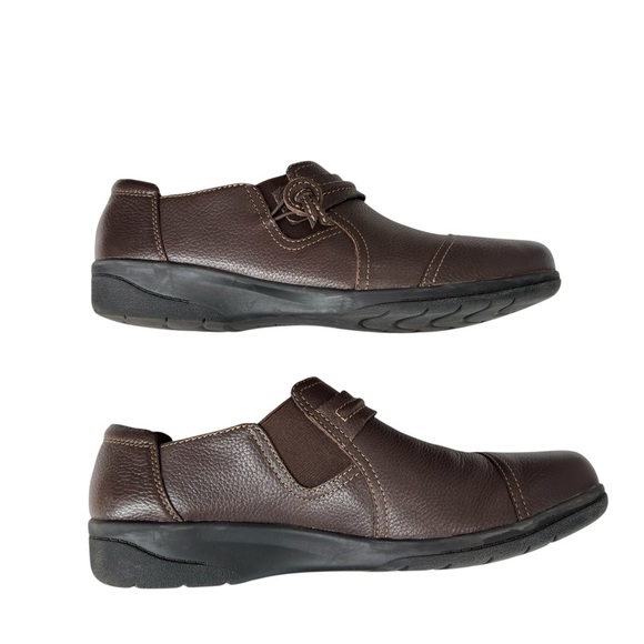 Clarks Cheyn Madi Brown Leather Loafer Size 8.5 M Slip On Womens Comfort Shoes - Picture 4 of 11